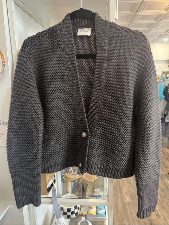 Wrap London Sweaters - Wrap London Charcoal Knit Button-Front Cardigan